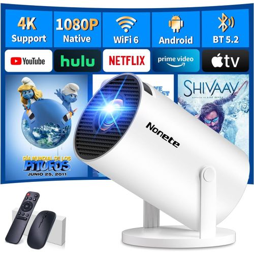Vidéoprojecteur 1080P Fhd Mini Projecteur Video 4K Avec Wifi 6 Bt5.2 Android Tv, Portable Projecteur Supporté Pour Trapèze Correction 180° Rotation Hdmi/Usb/Ps5, App Intégrée Avec [HDM5230526]