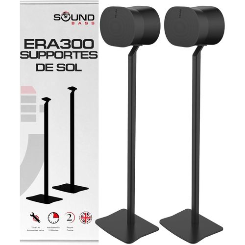 Era300 Pieds De Sol, Conception En Métal Haut De Gamme, Lot De 2, Noir, Compatible Avec Sonos Era 300, Accessoires Inclus, Avec Gestion Des Câbles, Conçu Au Royaume-Uni, Paire[HDM5231839]