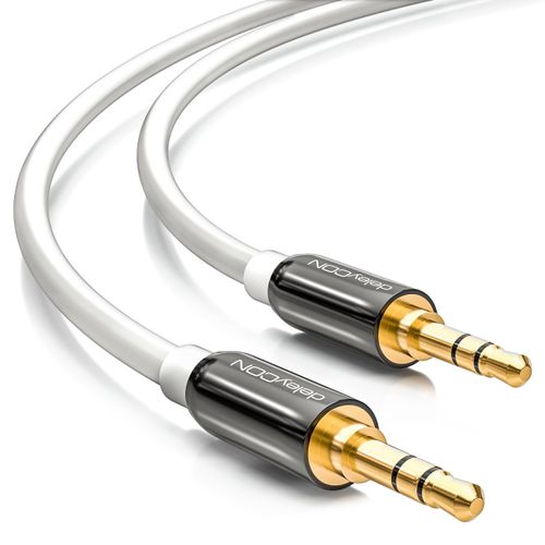 2M Jack Cable 3,5Mm Aux Cable Stéréo Cable Audio Jack Plug Droit Pour Pc Téléphone Mobile Smartphone Tablette Voiture Récepteur Hifi - Blanc[HDM5231637]