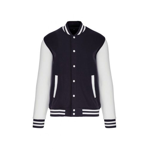 Blouson molleton teddy unisexe KARIBAN Navy / Blanc L