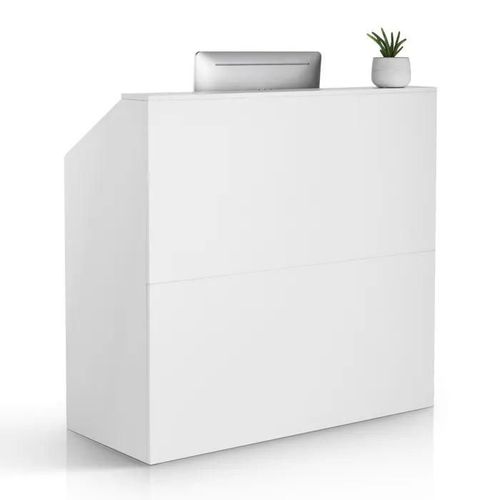 Comptoir De Réception-Vevor-118x50x111,5 Cm-Banque D'accueil Rectangulaire-Bureau De Réception-Blanc