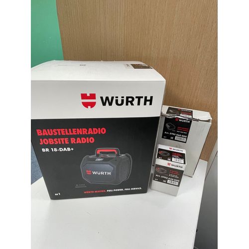 Radio de chantier Wurth BR 18-DAB+. + chargeur ALG 18/6 Fast + batterie LI-18 V/2 Ah M-Cube basic
