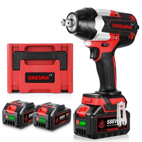 Chiavi a impulsi 1800N.M 1/2 Avvitatore a percussione con 2 batterie + 1 carabatterie + Cassetta degli attrezzi