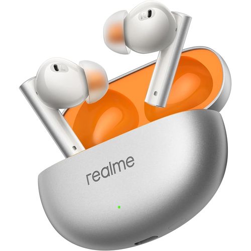 CLOUDDS_Air 6 Casque True Wireless,Pilote De Faible Profonde 12,4 Mm,50 Db Annulation Active Ciblé Du Bruit,40 Heures De Lecture,Résistance À L'Eau,6 Enc Mic Pour Appels,Flamme D'Argent