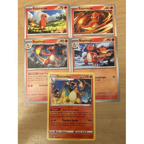 (3356) 2x Salamèche + 2x Reptincel + Dracaufeu (Pokemon) 