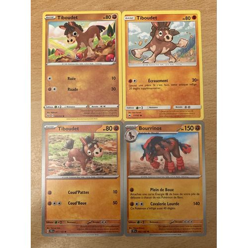 (2762) 3x Tiboudet + Bourrinos (Pokemon) 