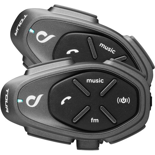 Cloudds_Tour Hd-Double Casque Moto Écouteurs Stéréo Haute Fidélité 40 Mm,4 Motocyclistes,Distance 1.5 Km,Autonomie 25 Heures,Fast Charge,Tft,Étanche Ipx67