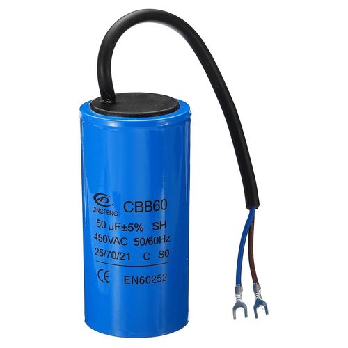 CBB60 50uF Condensateur de Démarrage, AC 450V 2 Fils 50/60Hz Cylindre 100x50mm pour Moteur de Compresseur d'Air, Machines à Laver, Démarreur de Moteur de Réfrigérateur