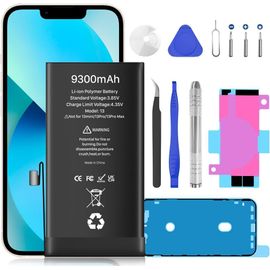 [9300mah] Batterie Pour Iphone 13(Nouvelle Version 2024), Batterie De Remplacement À Ultra Haute Capacité À 0 Cycle Avec Kits D'outils De Remplacement Professionnels