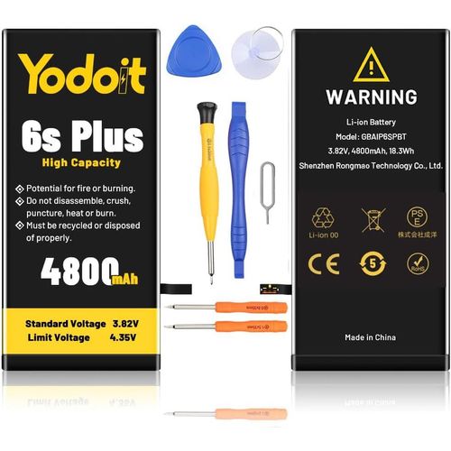 4800 Mah Batterie Pour Iphone 6s Plus (A1634, A1687, A1699) Haute Capacité 0 Cycle Batterie Avec Kit D'outils De Réparation Complet Pour Iphone 6s Plus