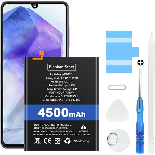 Batterie Pour Samsung Galaxy A70 A70s Sm-A705 Sm-A705f Sm-A707f 4500 Mah Code Batterie Eb-Ba705abu Li-Polymère Avec Kit D'outils De Réparation