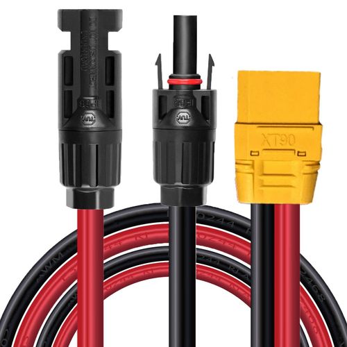 Fiche Solaire Vers Câble Xt90, 10 Awg, Câble De Charge Solaire Xt90, Compatible Avec La Station D'alimentation Bluetti, 150 Cm, Xt90 Femelle