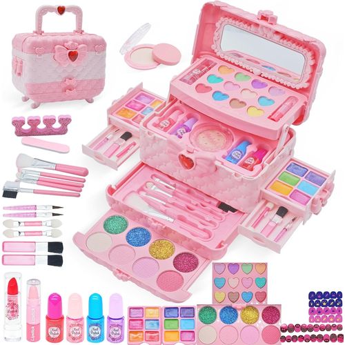 Maquillage Enfant Jouet Filles - Coffret Maquillage Enfant, Non Toxique Malette Kit de Maquillage Enfant Fille,Maquillage Enfant Cadeau de Noël Anniversaire Jouet pour Princesse Fille 3 -12 Ans