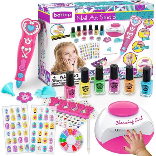 Vernis Enfant Cadeau Fille 7 8 9 10 11 12 ans Kit Manucure Enfant Ongles Enfant Fille Jouet Fille Maquillage pour Enfants Anniversaire Noël La Fête