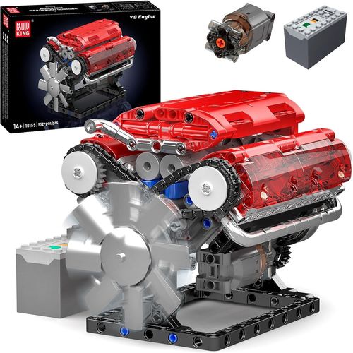 Modèle de Moteur V8 Miniature APP Engine Blocs de Construction Kit de Construction Cadeau pour garçons et Filles (552 pièces)