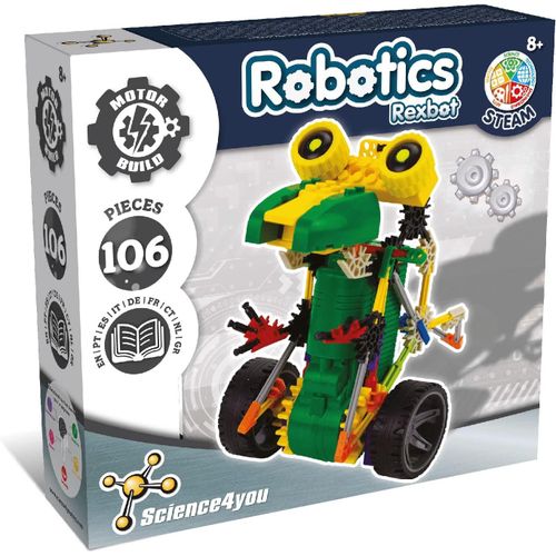 Robotique Rexbot - Kit Robot à Construire de 106 pièces, Enfants +8 Ans - Monter Un Robot Interactif pour Enfant avec ce Jeux de Construction; Activites Manuelles pour Garçons et Filles