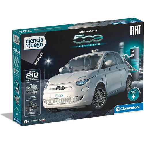 Fiat 500 Kit de construction électrique avec moteur pour voiture électrique, application et instructions (français non garanti), à partir de 8 ans, jouet en espagnol