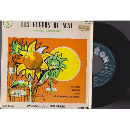 45 Ep 1958 Baudelaire Leo Ferr Les Fleurs Fu Mal N3 - La Pipe Les Hiboux - Le Revenant - Les Matamorphoses Du Vampi Odeon 2192 - Re - Baudelaire