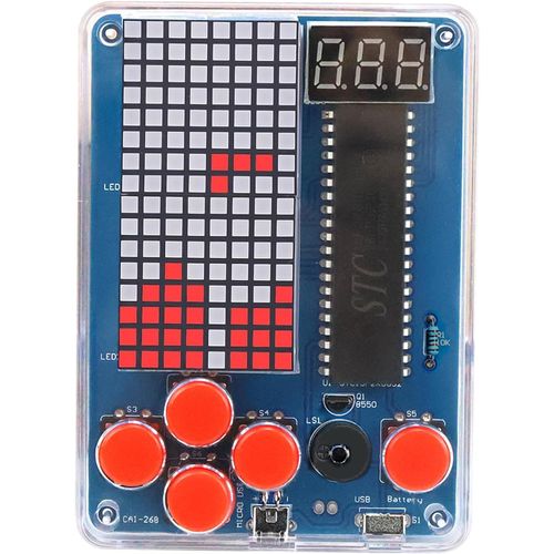 Console de Jeu Bricolage Kit Electronique Kit Manuel de Console Jeu Jouets De Soudage Jeu Pièces De Soudage Bricolage Support pour Tetris/Snake/Avion/Racing (Rouge Console de Jeu Bricolage Kit)