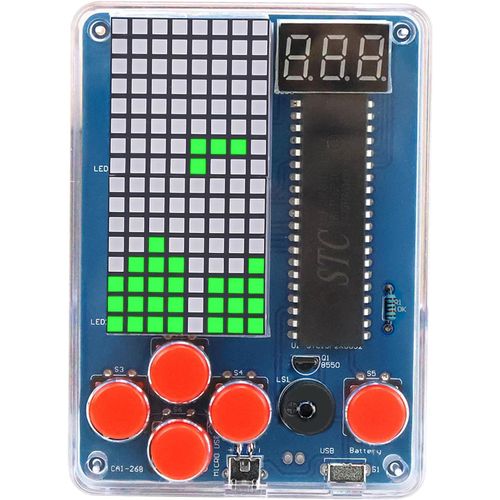 Console de Jeu Bricolage Kit Electronique Kit Manuel de Console Jeu Jouets De Soudage Jeu Pièces De Soudage Bricolage Support pour Tetris/Snake/Avion/Racing (Vert Console de Jeu Bricolage Kit)