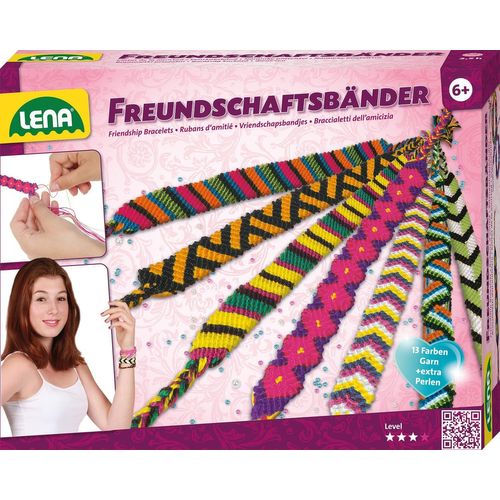 Kit d'artisanat Bracelets d'amitié avec du Fil en 13 Couleurs et de Nombreuses Perles à Enfiler, Un Ensemble de nouage pour Les Enfants à partir de 6 Ans, avec des Instructions Multicolore