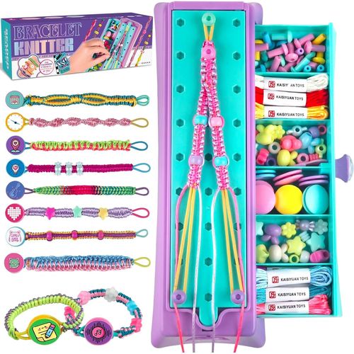 Kit Bracelet Fille,Kit d'artisanat de Bracelet d'amitié pour Filles 6-12 ans DIY Kit Créatif Enfant-Bijoux et perles,jouets d'art et d'artisanat 6 7 8 9 10 11 12 ans Cadeau de Anniversaire Noël.[V35]