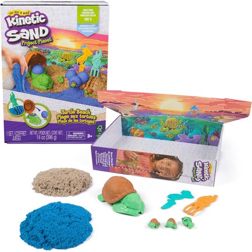Plage Tortues 396 G - Créez Différentes Formes Hypnotisantes - Sable Magique comme De La Pâte A Modeler - Jouet Durable 100% Plastique Recyclé - Jouet Enfant 3 Ans Et +