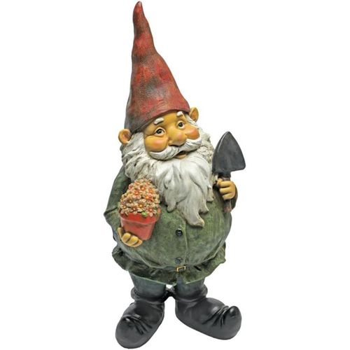 QM211261 Garden Gnome Statue - Dagobert avec des cadeaux jardin Gnome - Pelouse Gnome