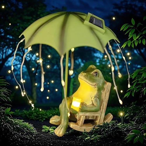 Statue De Jardin En Forme De Grenouille, Décoration Solaire De Grenouille, Accessoires De Cour De Conte De Fées, Décoration D'extérieur, Cadeau De Pendaison De Crémaillère Pour Terrasse, Cour