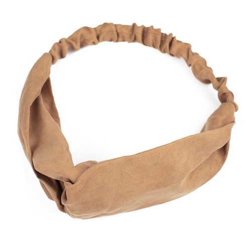 Bandeau Croisé Pour Cheveux En Velours Uni Raffiné Kaki