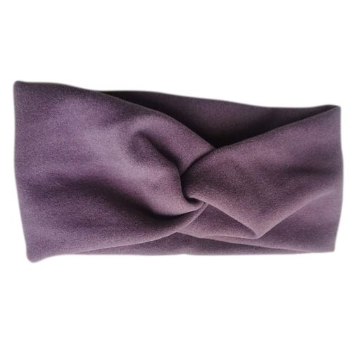 Bandeau Croisé Pour Cheveux Basique En Jersey Soyeux Uni Cosy Violet