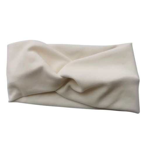 Bandeau Croisé Pour Cheveux Basique En Jersey Soyeux Uni Cosy Beige