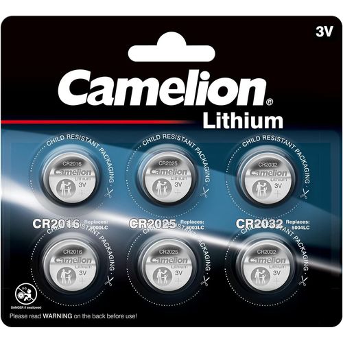 CLOUDDS_13000600 Piles Bouton Cr2032/Cr2025/Cr2016 Lot De 6 Argent