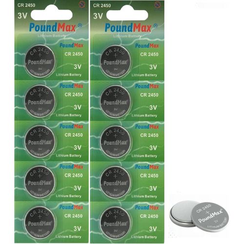 CLOUDDS_2450 Cr2450 Dl2450 Lot De 10 Piles Bouton Au Lithium 3 V