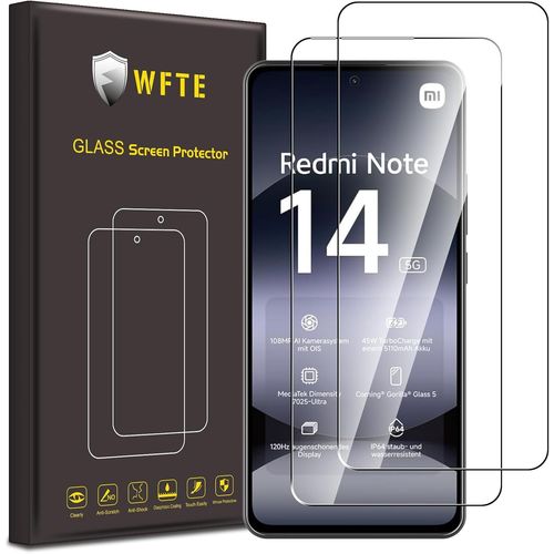 Cloudds_[Lot De 2 Verre Trempé Pour Xiaomi Redmi Note 14 5g/4g,0,26mm Film De Protection D'écran Avec Haute Transparence À 99%,Anti-Trace Protecteur Avec Dureté 9h Glass