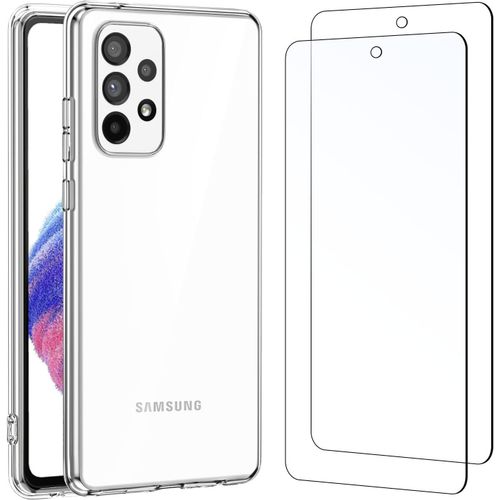 Cloudds_Coque Pour Samsung Galaxy A53 5g Haute Transparente Silicone En Gel Tpu Souple Et 2 × Verre Trempé Film Protection Écran Pour Samsung Galaxy A53 5g