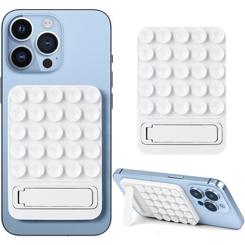 Cloudds_Ventouses En Silicone Pour Tous Les Modèles De Téléphones Avec Un Design De Support De Bureau,Support Antidérapant Mains Libres Pour Téléphone Portable Pour Selfies Et Vidéos (Blanc)