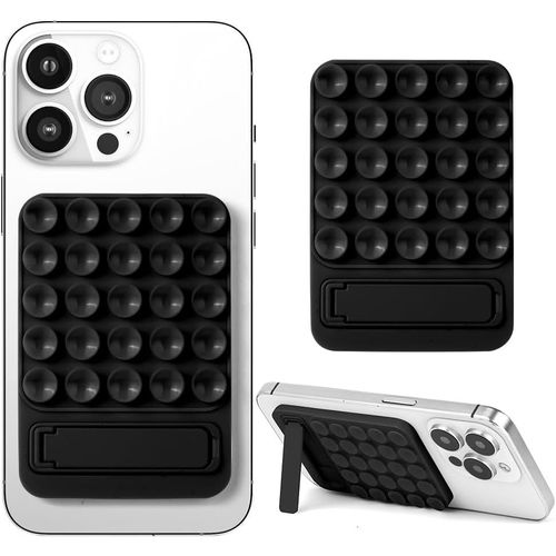 Cloudds_Ventouses En Silicone Pour Tous Les Modèles De Téléphones Avec Un Design De Support De Bureau,Support Antidérapant Mains Libres Pour Téléphone Portable Pour Selfies Et Vidéos (Noir)