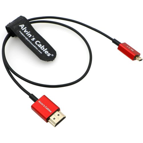 CLOUDDS_8K 2.1 Hdmi Câble Micro-Hdmi Vers Hdmi Câble Ultra-Mince 48Gbps Haute Vitesse Pour Atomos-Ninja-V Enregistrement 4K-60P Pour Canon-R5C|R5|R6 Pour Sony A7R A7 Iv Caméras 45Cm/18Pouces