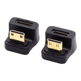 CLOUDDS_Lot De 2 Adaptateurs Mini Hdmi Mâle Vers Mini Hdmi Femelle 8K @ 60Hz 4K @ 120Hz Coudé À 180 Degrés