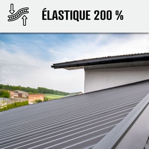 Produit d'étanchéité toiture métallique bac acier peinture tôle bardage rouille résistant à la corrosion et aux intempéries ARCAFILM ANTICO Noir Bleuté 20 kg