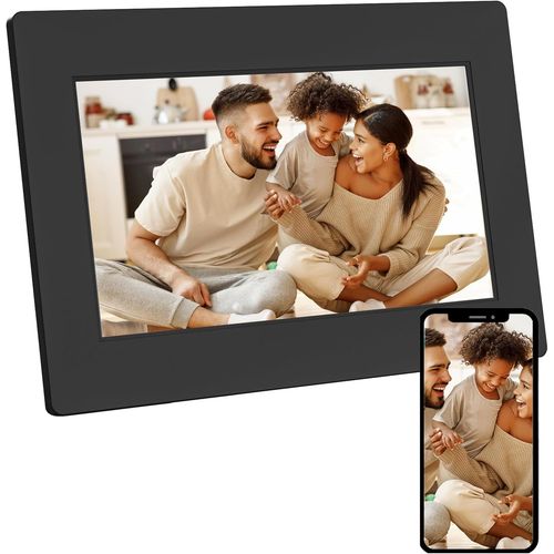 CLOUDDS_Cadre Photo Numérique Realiview 7'' Avec Wifi Et 32Go De Mémoire Intégrée-Partage Instantané De Photos Et Vidéos,Écran Tactile 7'' Haute Résolution