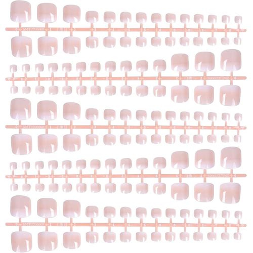 Ytseazn-140pcs Faux Ongles D'orteil,Faux Ongles Pieds Court,French Pieds Ongles Couverture Complète Nail Art Tip Pour Femme Fille Diy Manucure,14 Tailles(C) 