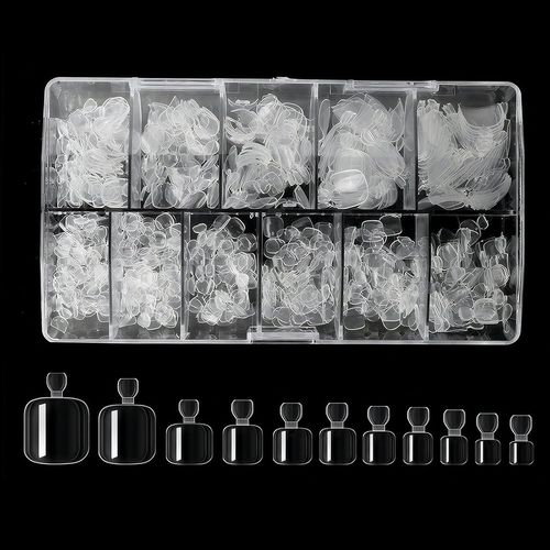 Ytseazn-504 Pcs Faux Ongles D'orteil,Faux Ongles Pieds,Couverture Complète En Capsule Ongle Artificiels,11 Tailles Acrylique Faux Ongles Pied Avec Boîte,Pour Femme Fille Diy Manucure Nail 