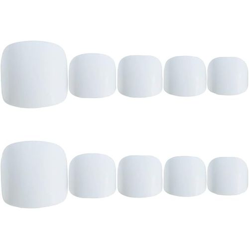 Ytseazn-24 Pièces Faux Ongles D'orteil Carré Faux Pieds Ongles Couverture Complète Acrylique Bouts D'ongle 