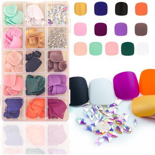 Ytseazn-Faux Ongles Des Pieds,Acrylique Pose Capsule Americaine Ongle,Ongles Gel Couverture Complète,Givré Faux Ongles Pour Débutant En Manucure,Prothésiste Ongulaire Salons Nail,001 