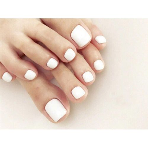 Ytseazn-Faux Ongles Pour Orteil Chic Exquis De Mariée Blanc Faux Ongles Pour Orteils Pleine Couverture Ongles Conseils Pieds Ongles 24 Pcs 
