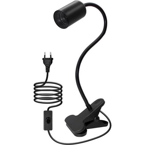 Ytseazn-Lampe E27 À Pince Lampe A Pince Pour Lit Lampe De Lecture Avec Interrupteur Câble De 240cm 360°Flexible Réglable Col De Cygne Métal Clip Light Spot Lampe De Chevet Led Pour Bureau Chambre