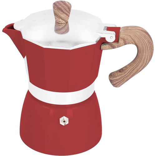 Ytseazn-Cafetière Expresso,Cafetière À Expresso Italienne Moka,Cafetière À Dessus De Cuisinière,Aluminium,3 Tasses(Rouge)