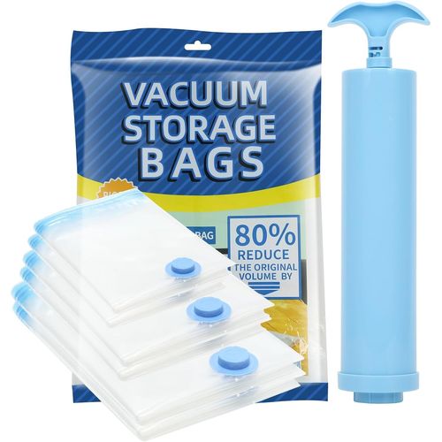ytseazn-Sac Sous Vide Vetement Aspirateur,Sac Rangement Sous Vide Aspirateur,Lot De 6 Sacs Sous Vide Pour Vêtements,Rangement Pour Linge De Lit,Oreiller